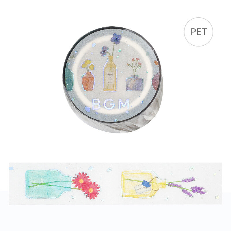 Gold Foil Clear PET Tape - Flower Vase