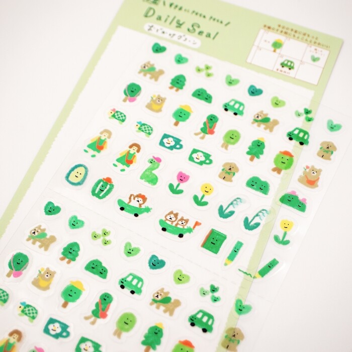 Watashi-biyori Green Planner Sticker Sheet