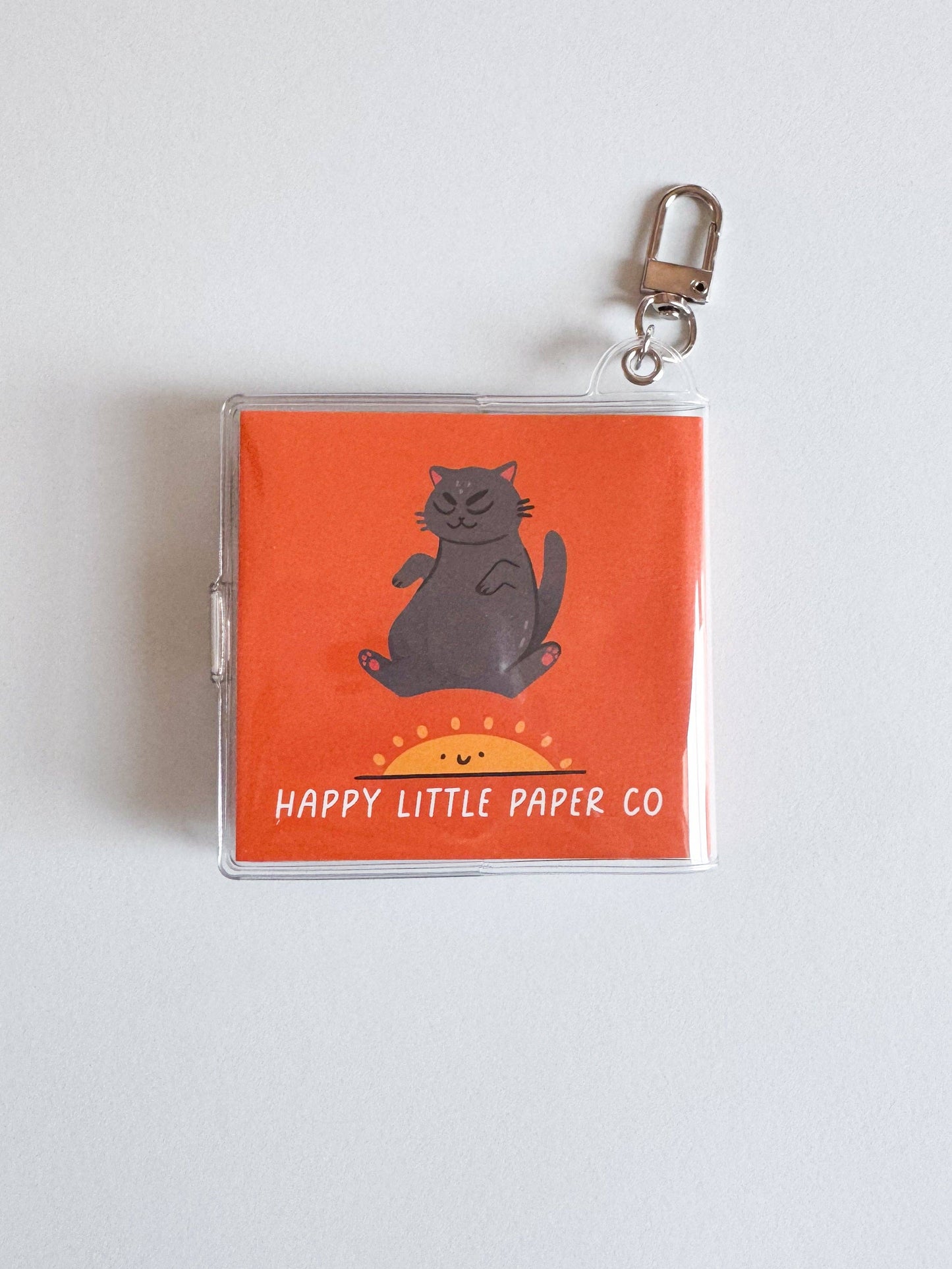 Mini Notebook Bag Charm Keychain - Overstimulated Cat (Funny, Cat, ADHD)