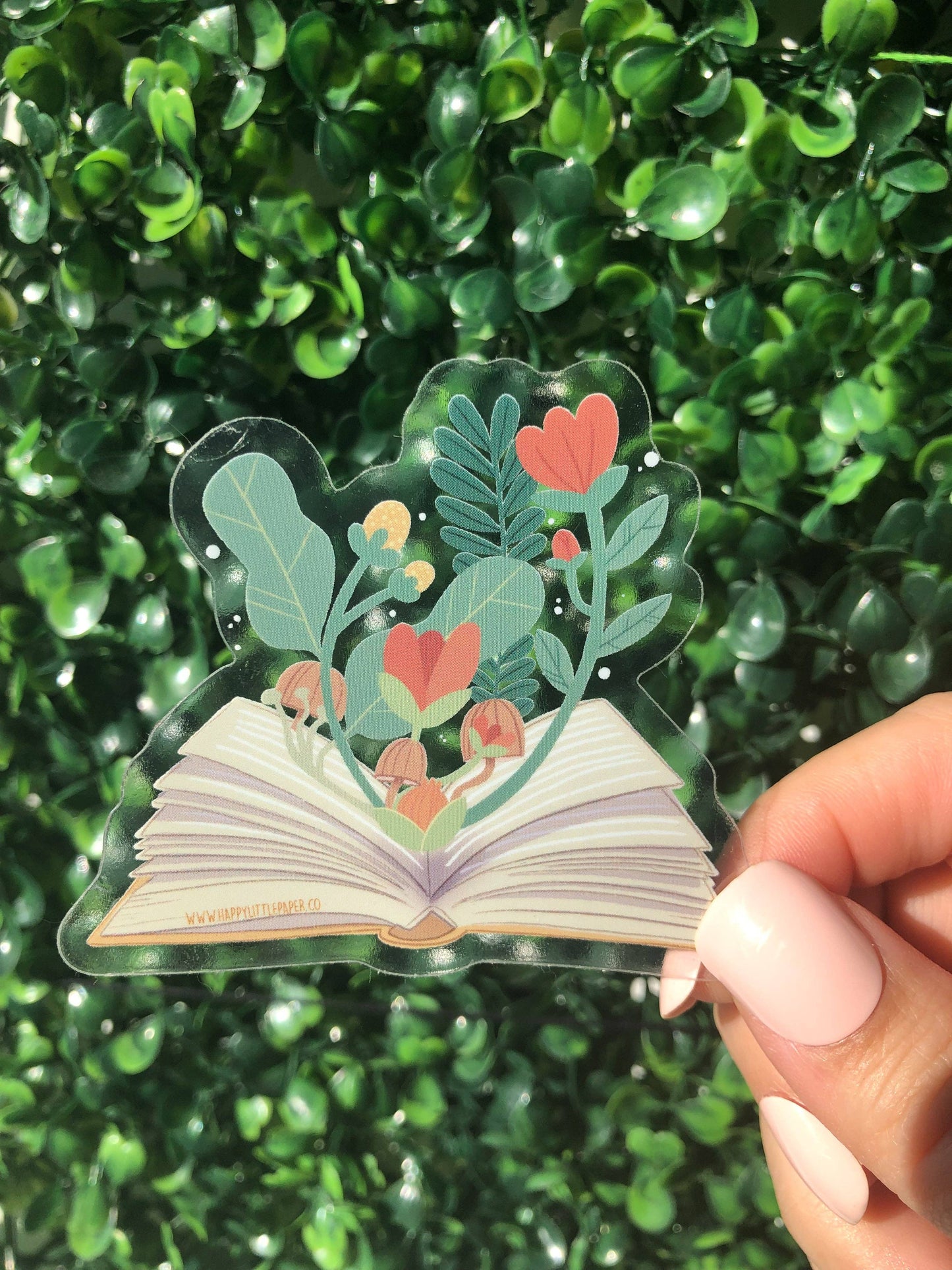 Blooming Floral Book Vinyl Sticker