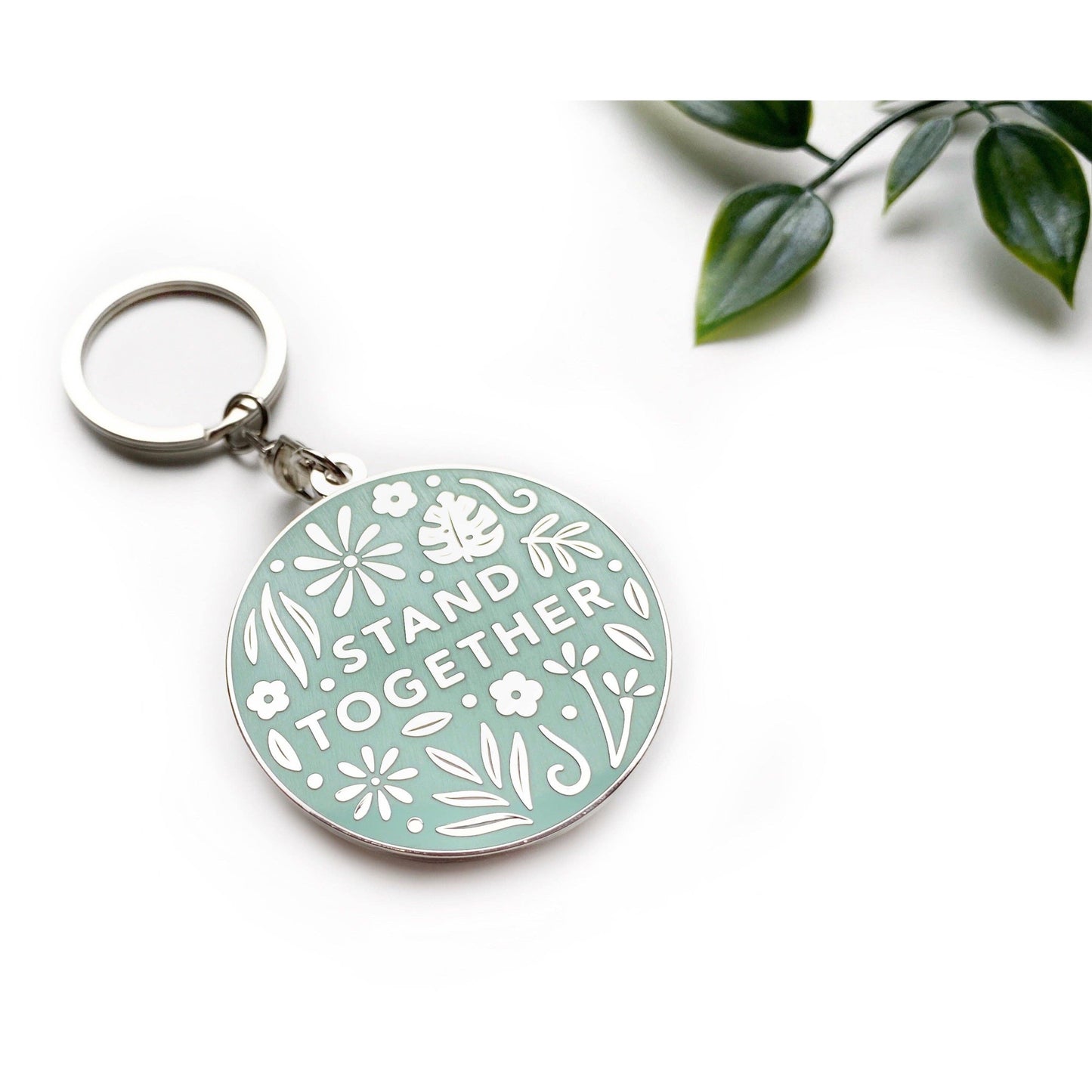Stand Together Metal Keychain