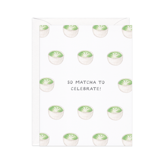 Matcha Tea Celebration — Asian Food Pun Congrats Card