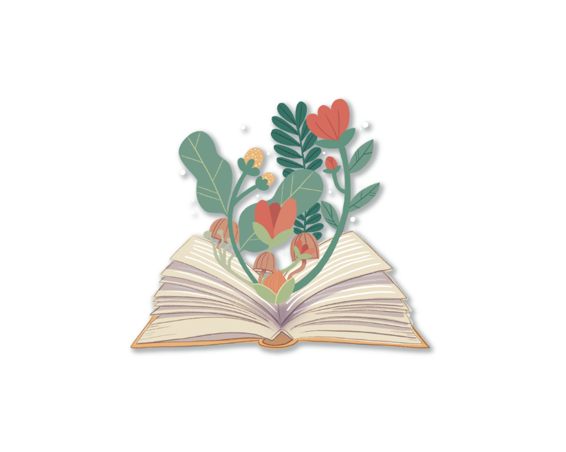 Blooming Floral Book Vinyl Sticker