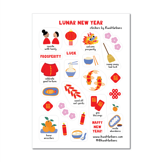 Lunar New Year - Transparent Planner Stickers