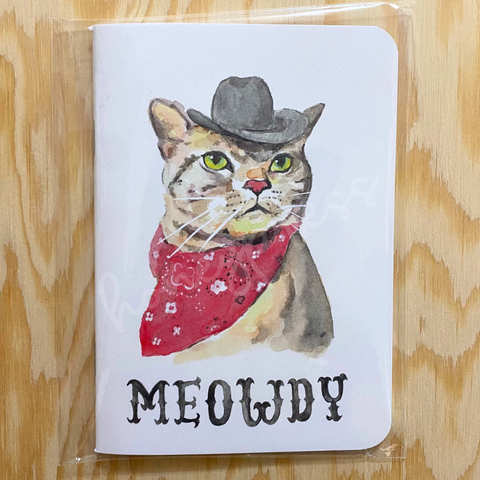 Meowdy Cowboy Cat Mini Notebook