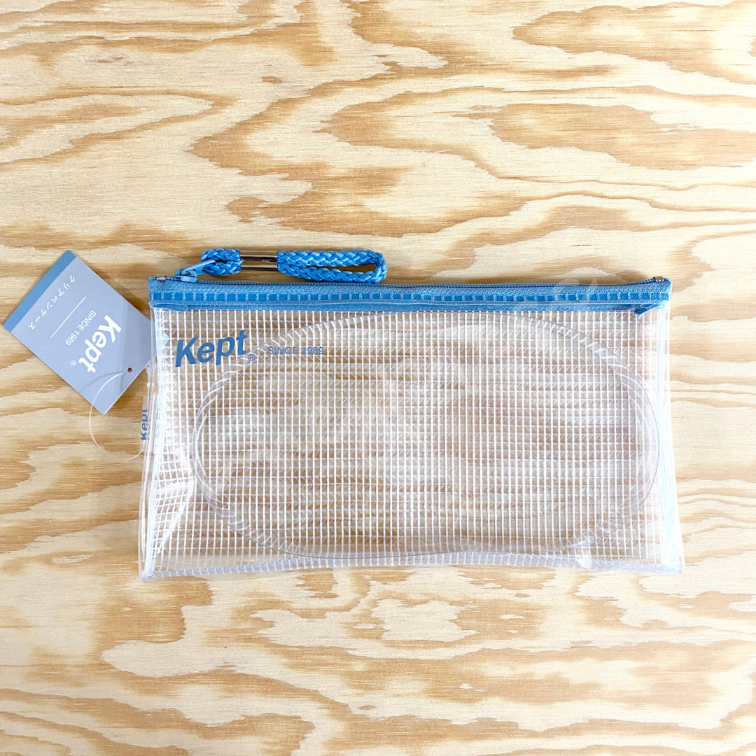 Kept Clear Pencil Case - Blue