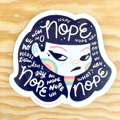 Hair Emotions: Nope Vinyl Sticker