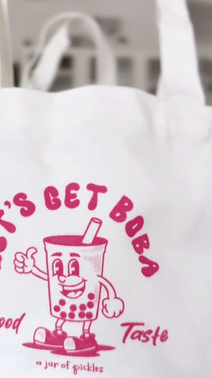Let's Get Boba Mini Tote: Teal Tapioca