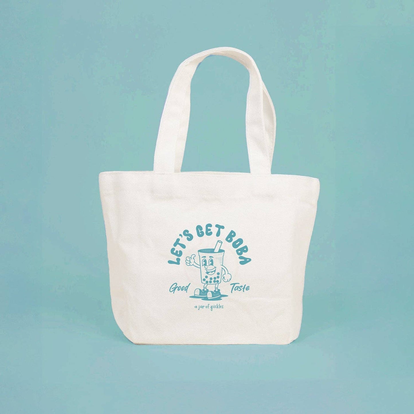 Let's Get Boba Mini Tote: Teal Tapioca