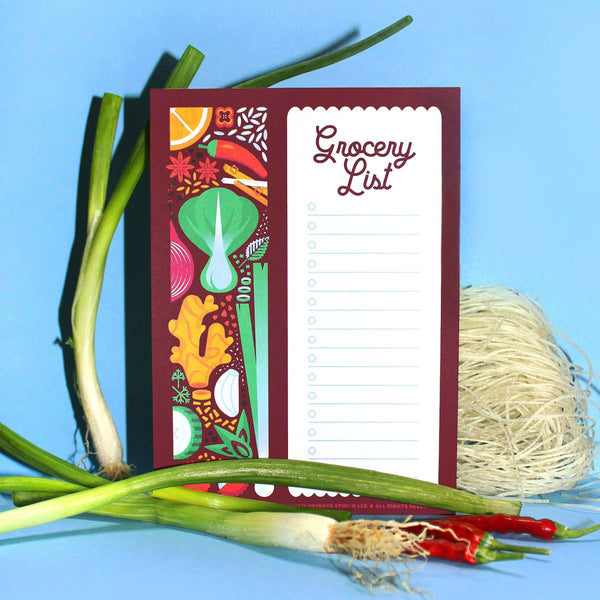 Asian-Themed Grocery List Notepad