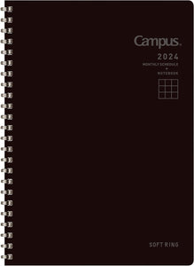 2024 Campus Monthly A5 Planner - Black