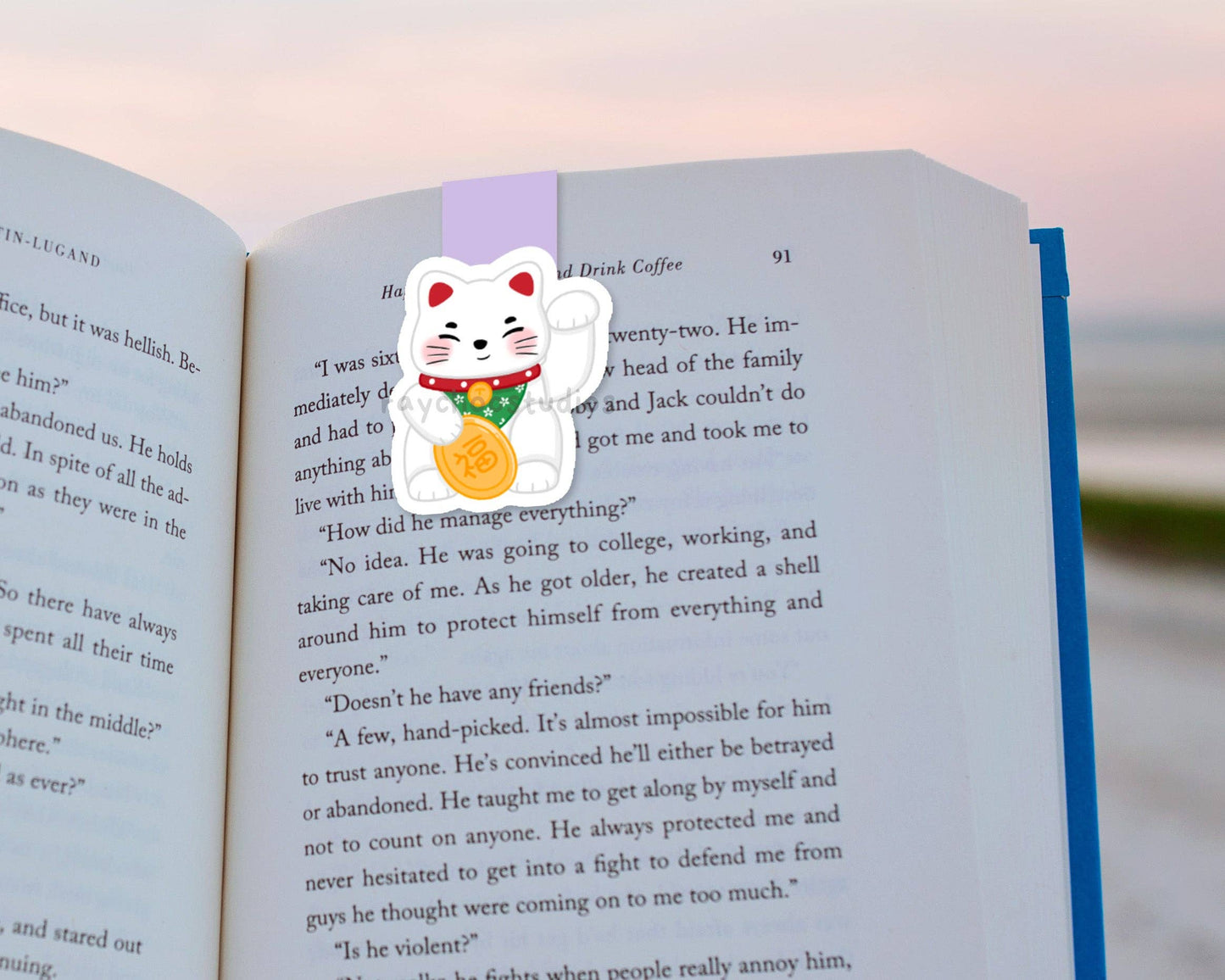 Lucky Cat Magnetic Bookmark