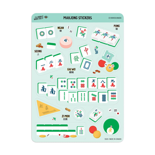 Mahjong sticker sheet