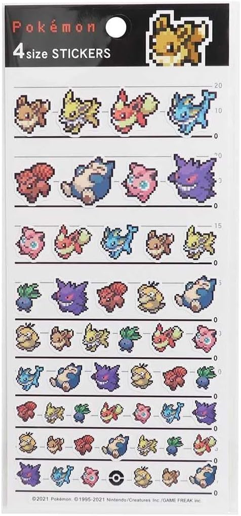 Pixel Pokemon Sticker Sheet