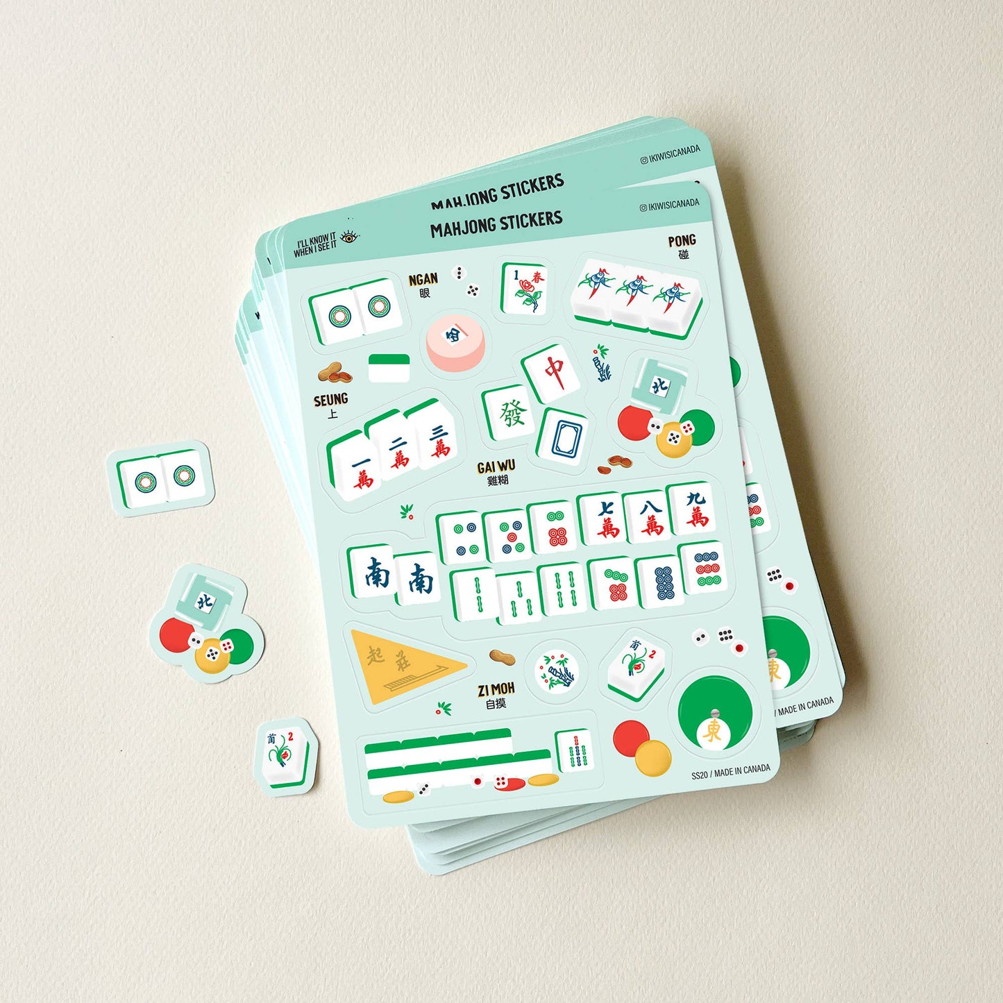 Mahjong sticker sheet