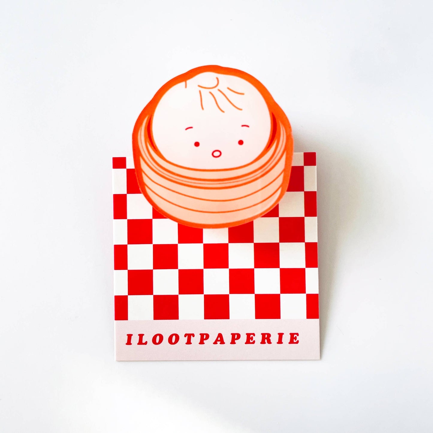 Bao in a Steamer Decorative Double-Sided Acrylic Clip