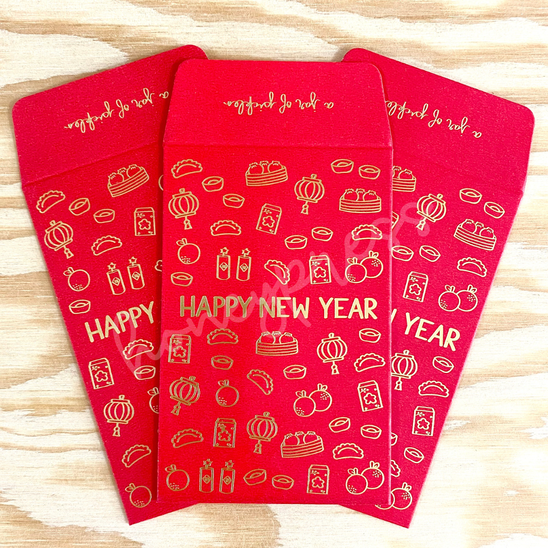 Lunar New Year Pattern Red Envelopes - Set of 3