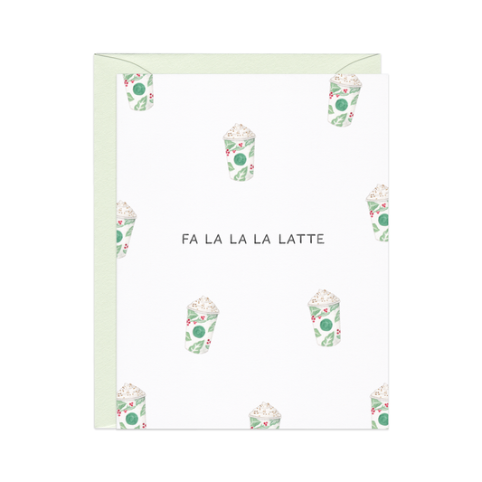 Fa La La Latte — Coffee Pun Holiday Card