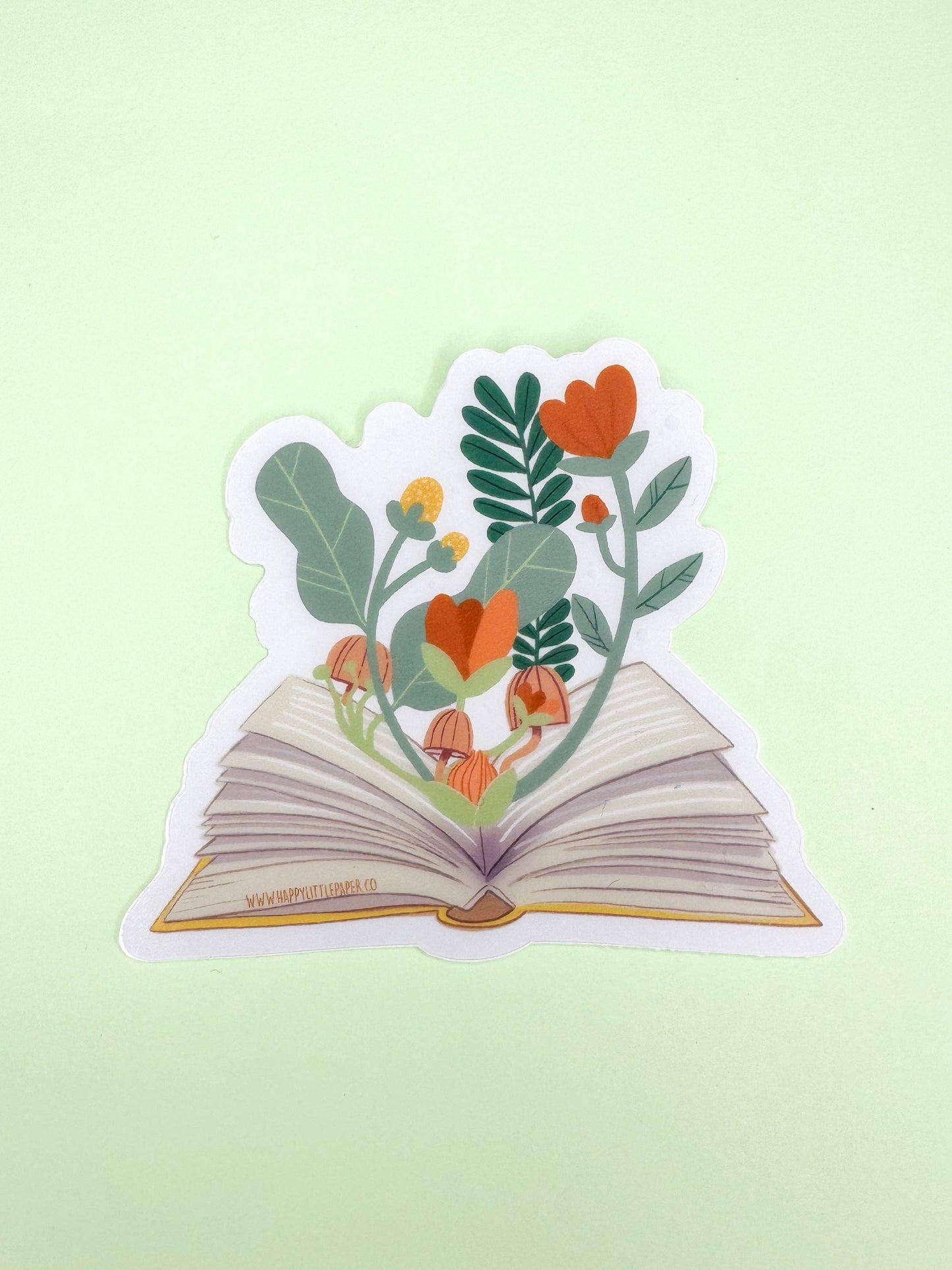 Blooming Floral Book Vinyl Sticker