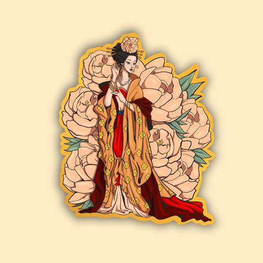 Chinese Beauty Yang Gui Fei Waterproof Gold Brushed Sticker