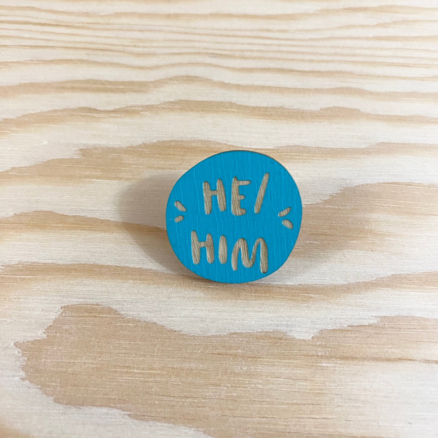 Wood Pronoun Pin