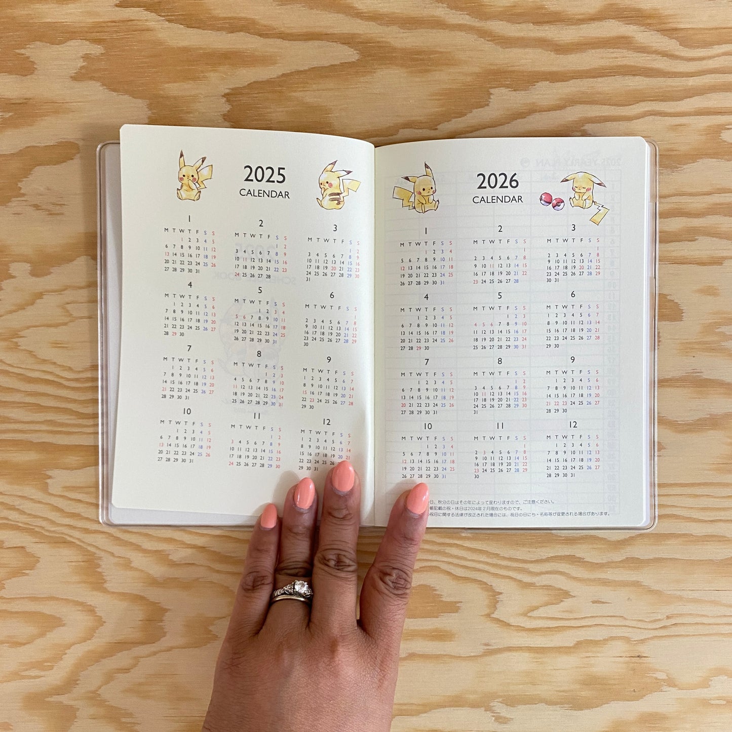 2025 Pokemon B6 Schedule Book - Berries, Monsters, and Pikachu