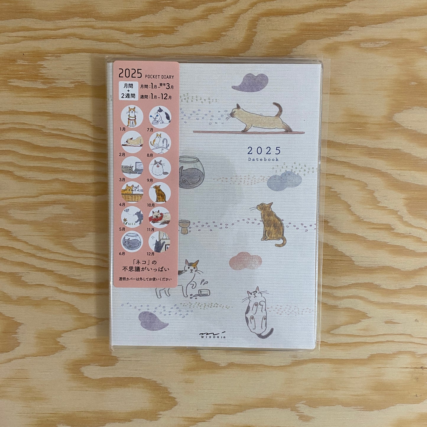 Midori MD Pocket Diary 2025 - A6 Cat