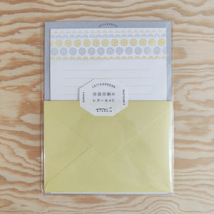 Letterpress Stationery Set - Yellow