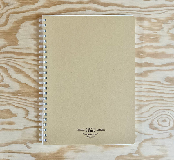 Soft Ring Natural Lined A5 Notebook - Beige