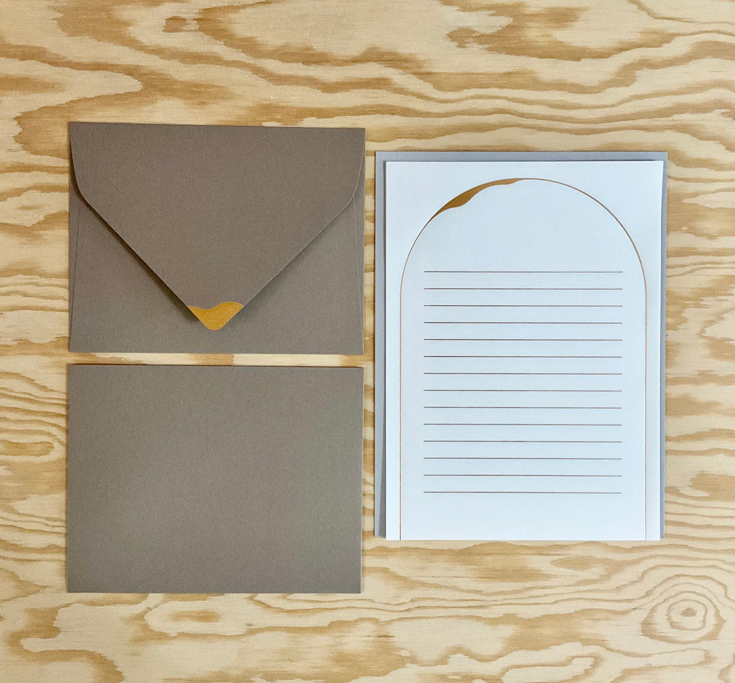 Euro Flap Envelope Letter Set - Mocha