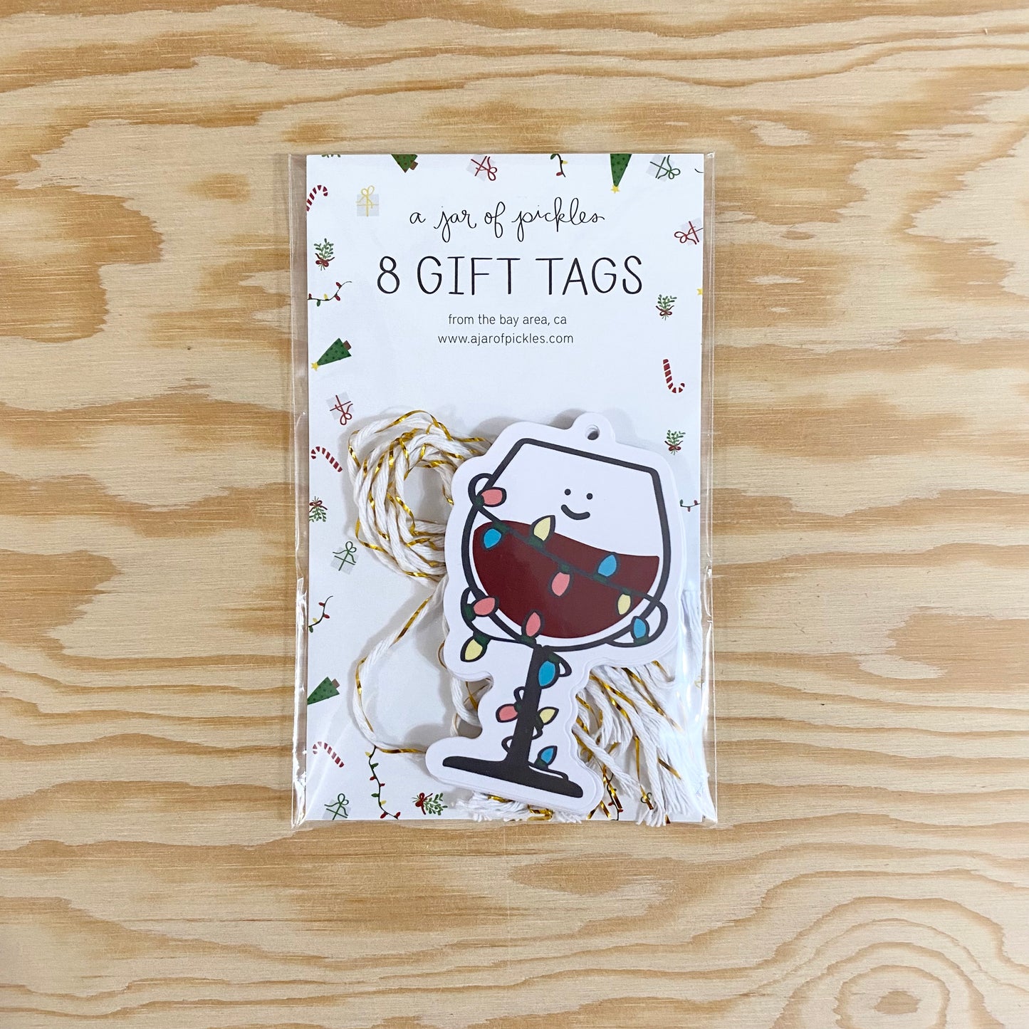 Wine Glass Christmas Holiday Gift Tags