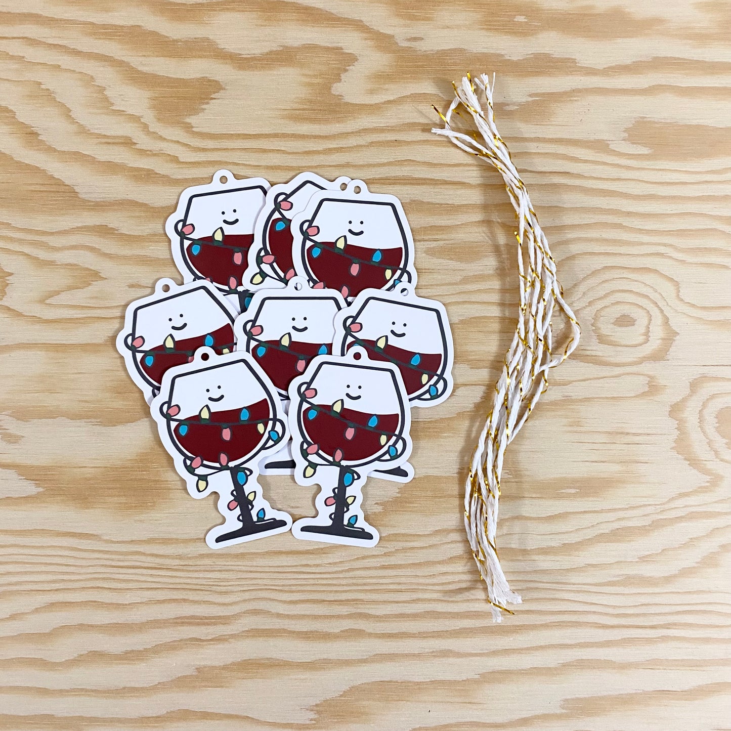 Wine Glass Christmas Holiday Gift Tags