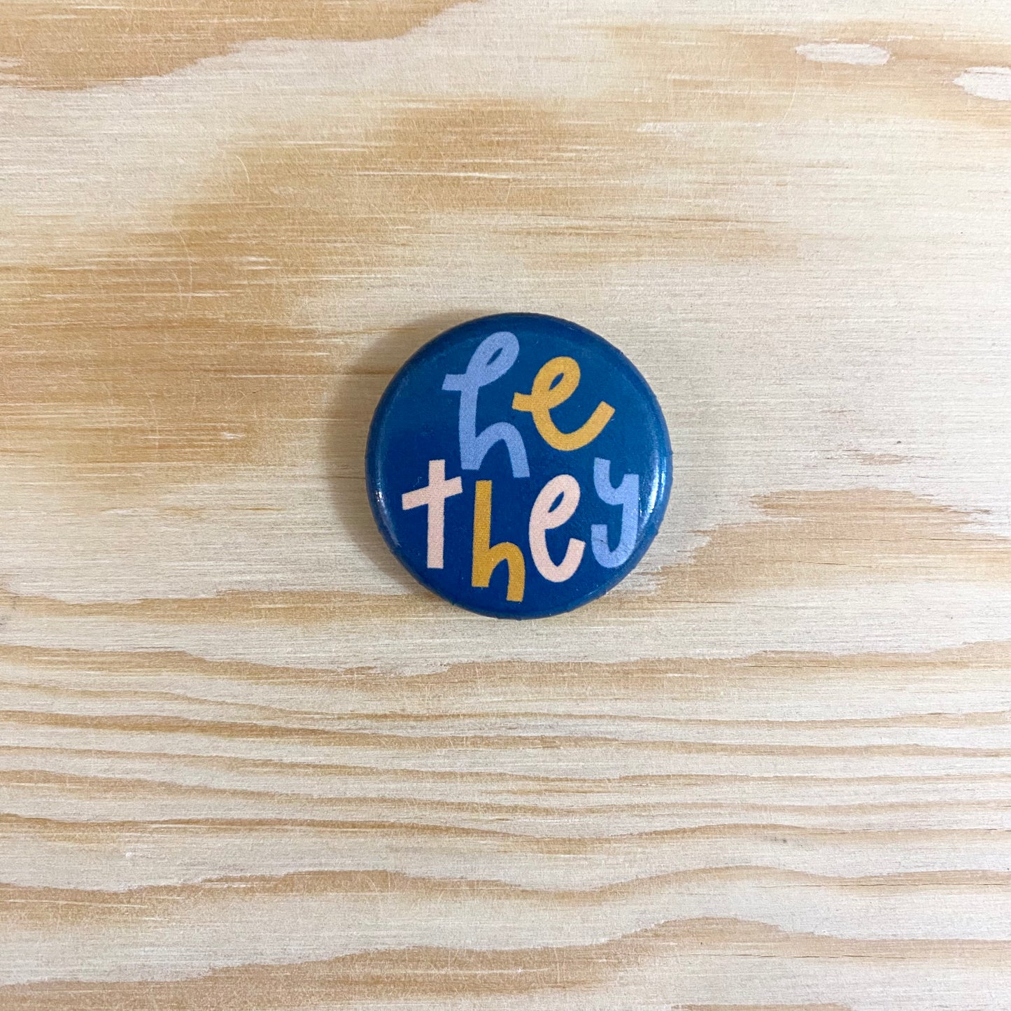 He/They Pronoun 1" Button