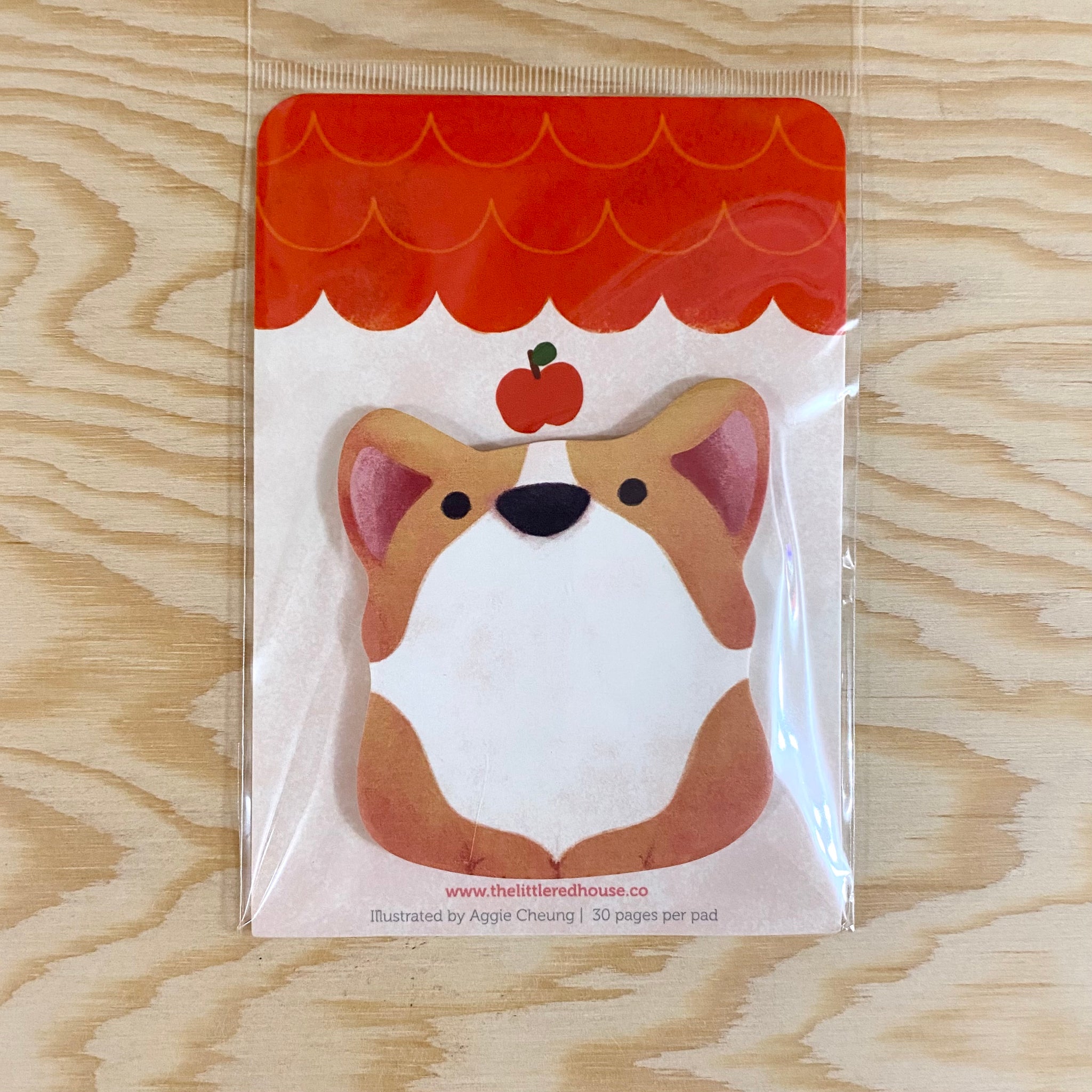 Corgi with Apple Die Cut Sticky Note