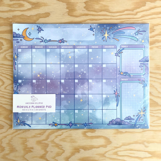 Celestial Galaxy Monthly Planner Pad