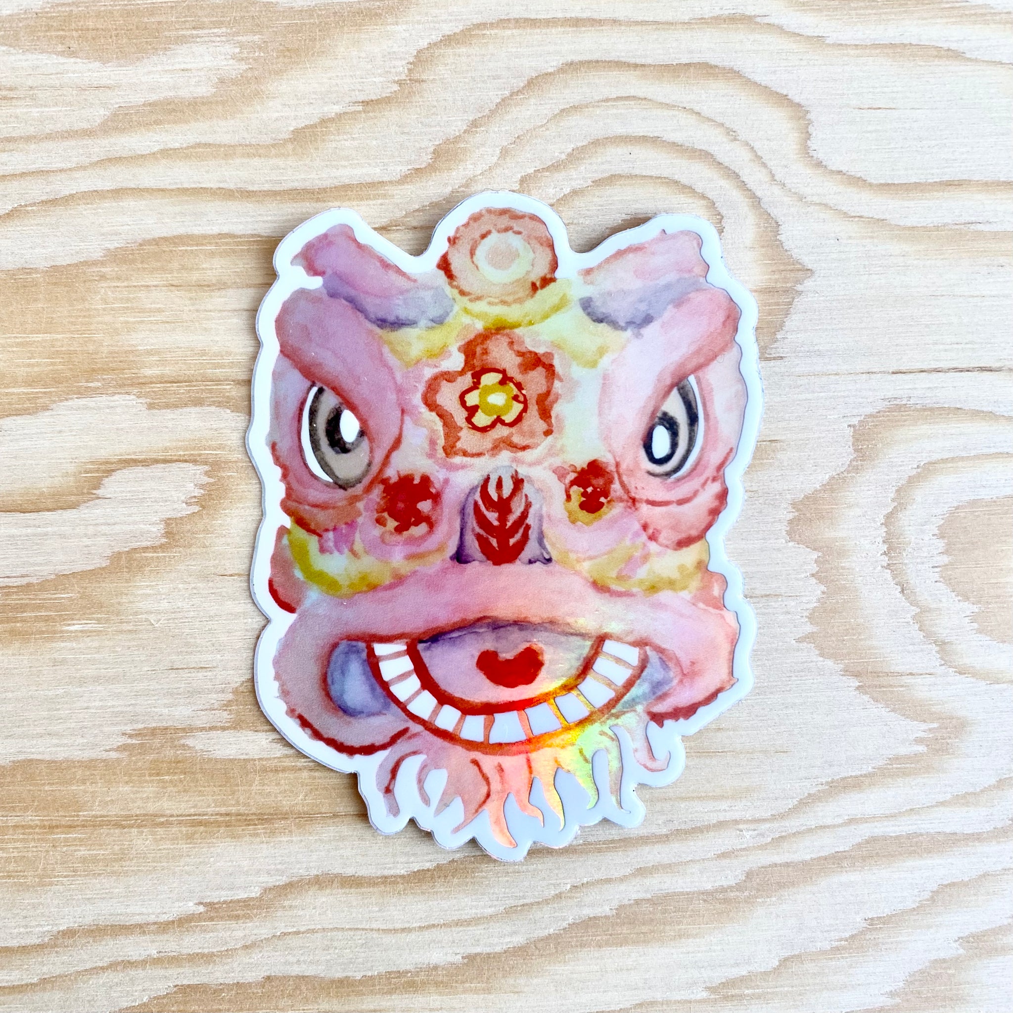Holographic Lion Dance Lunar New Year Sticker