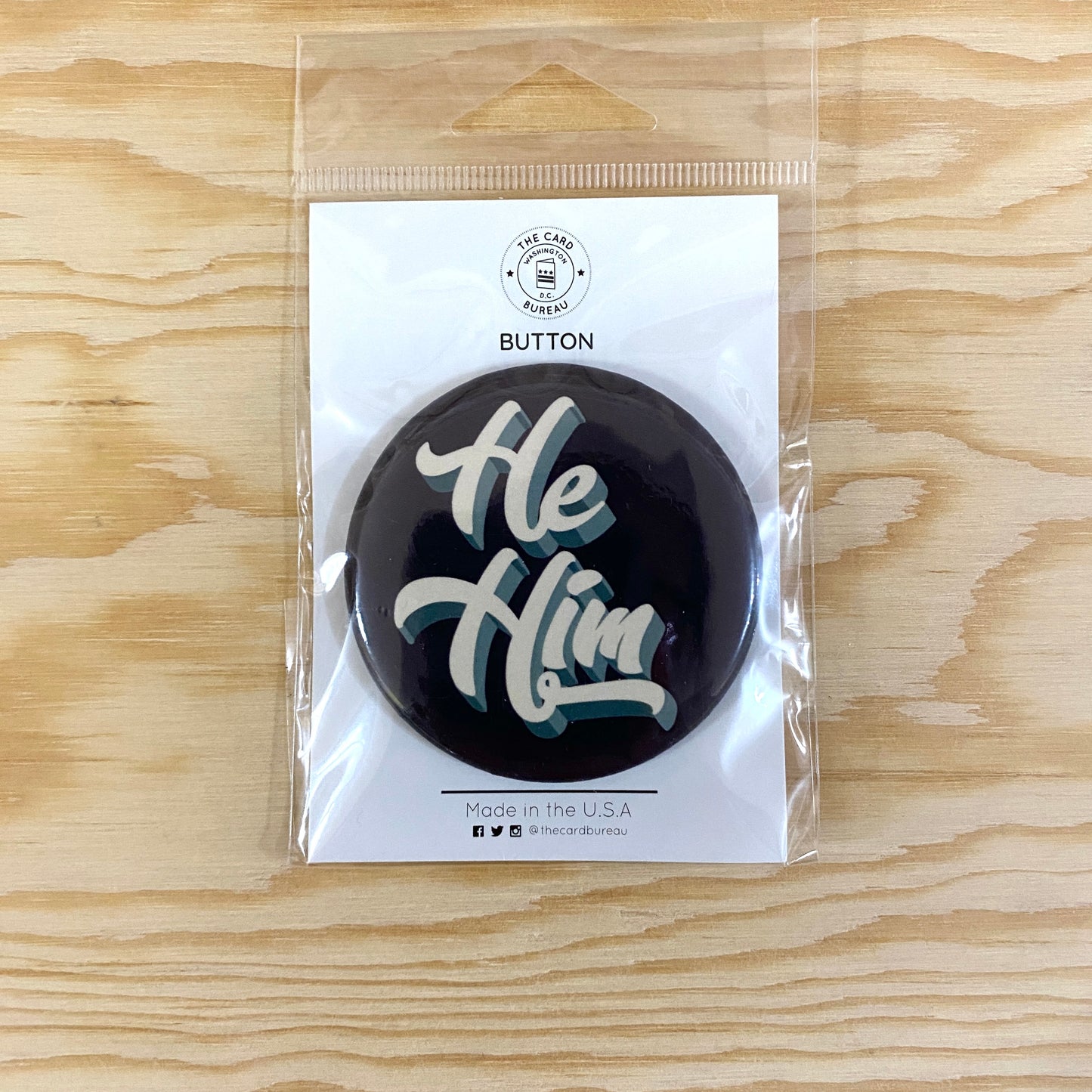 He/Him Pronoun 2.25" Button