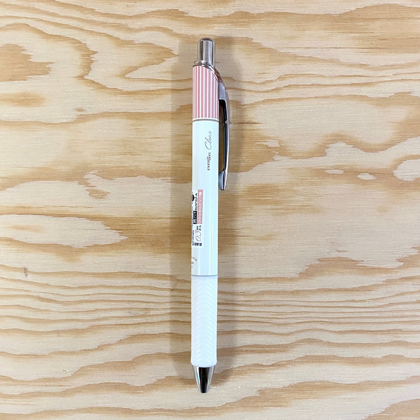 Pentel Energel Clena 0.3 - Black Ink - Pink Stripe