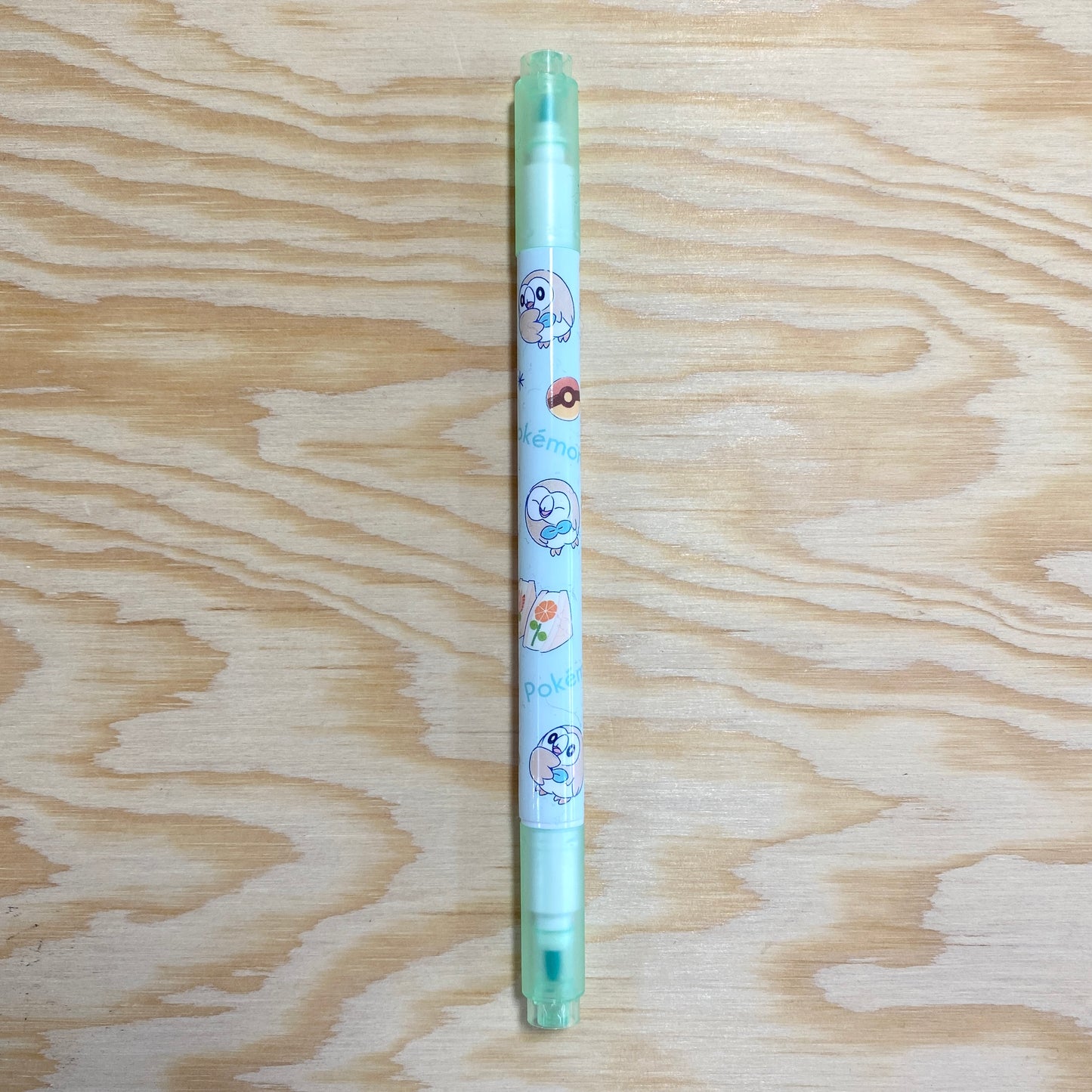 Pokemon Fluorescent Twin Pen - Rowlet Green