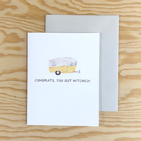 Getting Hitched — Punny Wedding Card