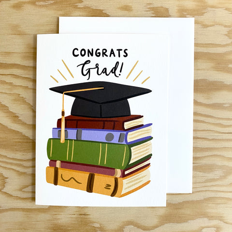 Grad Books Greeting Card - Graduation Gift