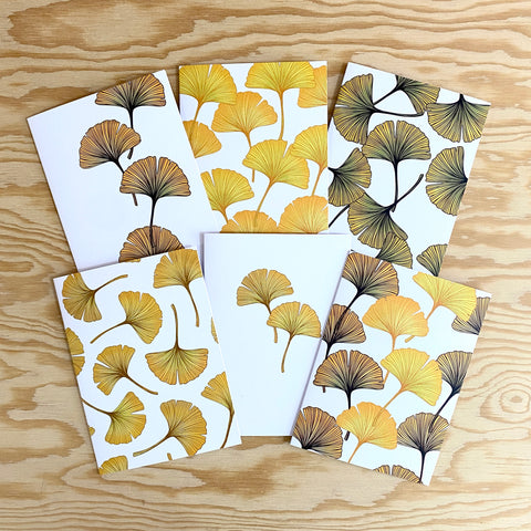 Ginkgo Leaves Mixed Greeting Card Set