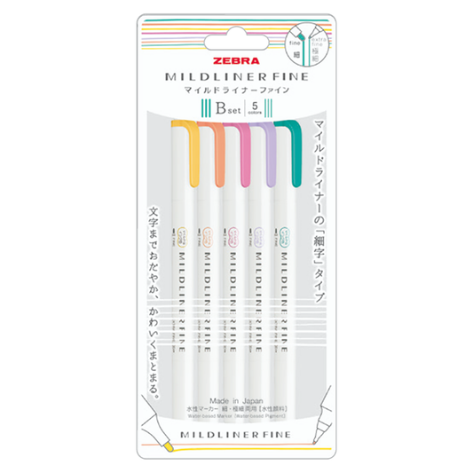 Mildliner Fine 5 Color Set - B Set