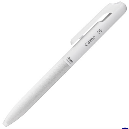 Pentel Calme Ballpoint Pen 0.5mm - Grayish White Barrel