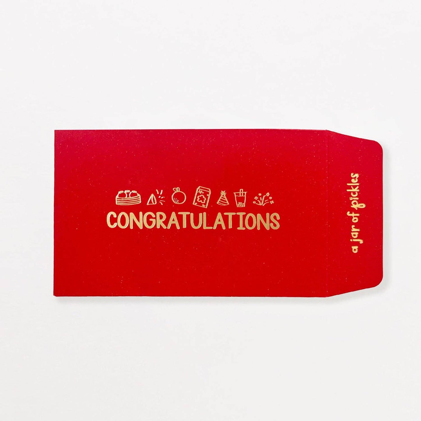 Congratulations Simple Red Envelope Set of 3