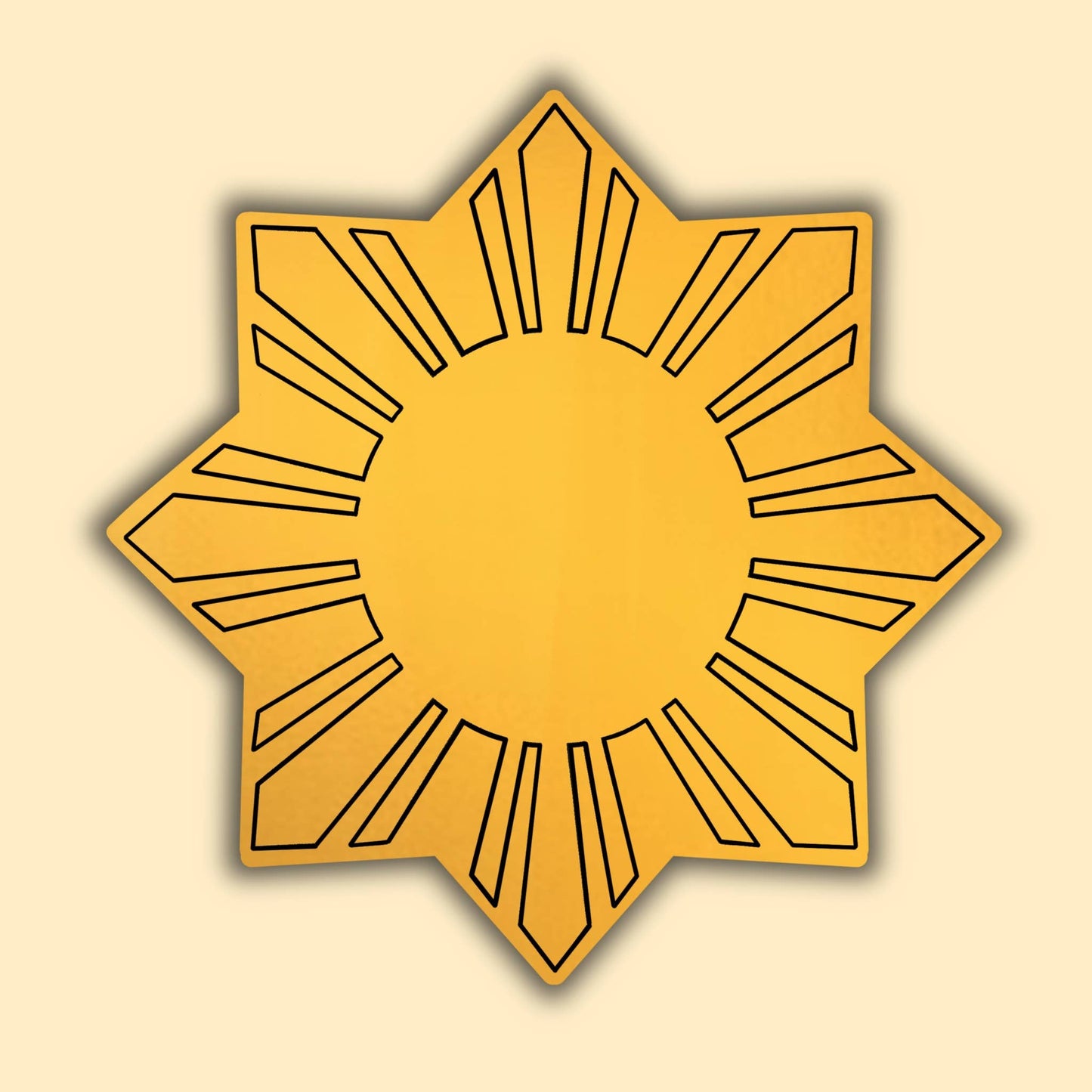Araw Filipino Sun Waterproof Gold Brushed Sticker