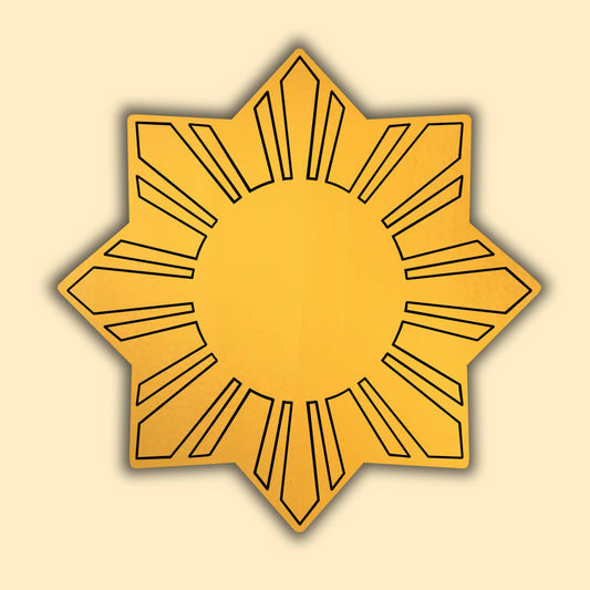 Araw Filipino Sun Waterproof Gold Brushed Sticker