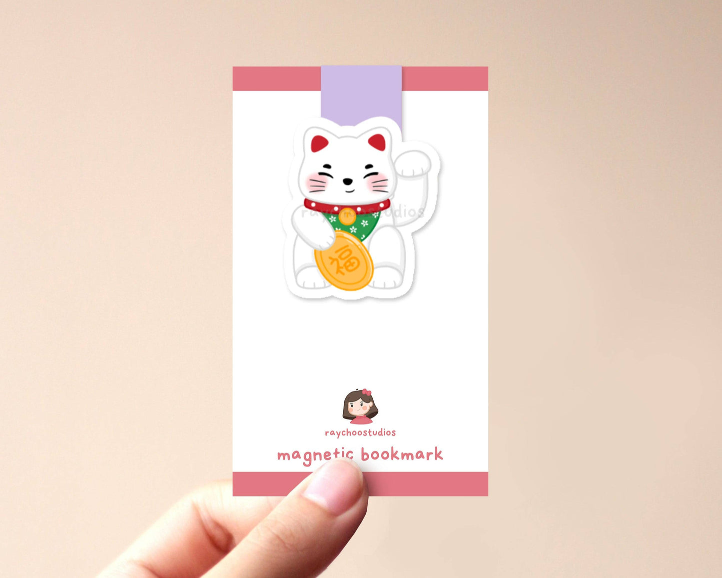Lucky Cat Magnetic Bookmark