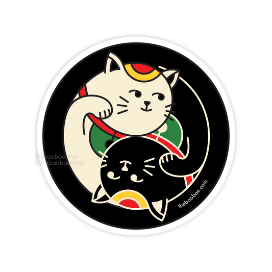 Yin Yang Cat Sticker