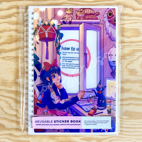Anime Lo-fi Girl Reusable Sticker Book